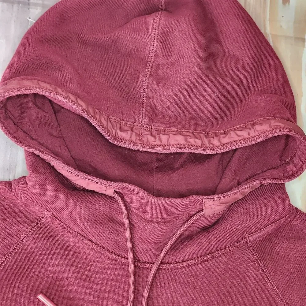 Nike Sportswear Block Futura Hoodie Mens Small Burgundy Raised Logo Reverse Back